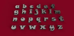 SNAP font lowercase 3D letters STL file