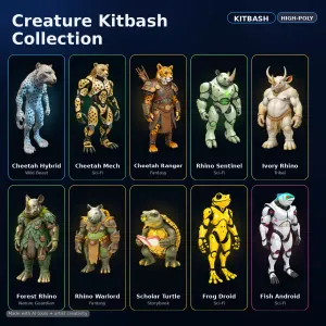 Creature Kitbash Collection – High-Poly Fantasy & Sci-Fi Charact