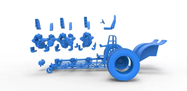 Diecast Pulling tractor with 6 engines V8 Scale 1:25 — Фото 28 из 31