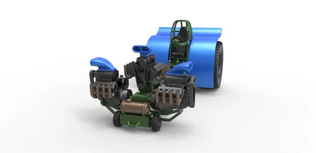 Diecast Pulling tractor with 3 engines V8 Version 6 Scale 1:25 — Фото 3 из 30