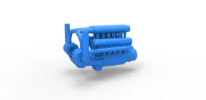Diecast Turbo engine V12 for pulling tractor 2 Scale 1:25