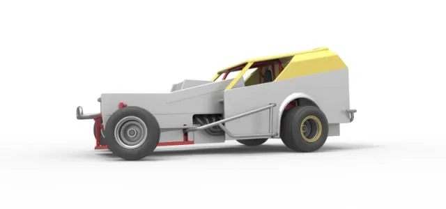 Vintage Dirt Modified stock car V7 while turning Scale 1:25 — Фото 2 из 31