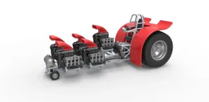 Diecast Pulling tractor with 5 engines V8 Scale 1 to 25