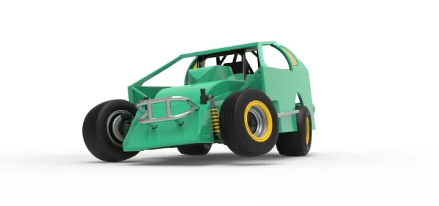 Northeast Dirt Modified stock car while turning V2 Scale 1:25 — Фото 6 из 30