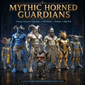 Mythic Horned Guardians – Fantasy Character Collection Kitbash