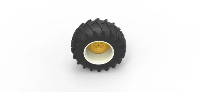Rear wheel of Vintage Pulling tractor Scale 1:25 — Image 6 of 12