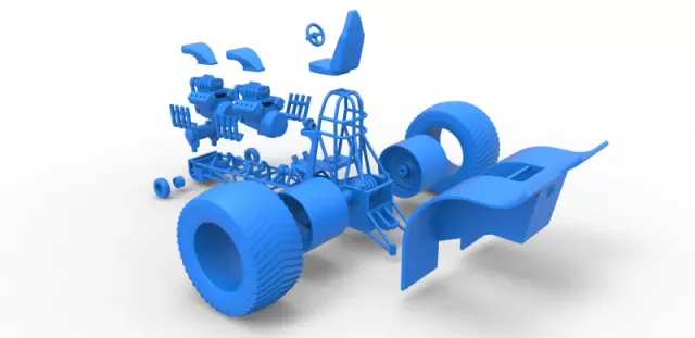 Diecast Pulling tractor with 2 engines V8 Scale 1:25 — Фото 29 из 31