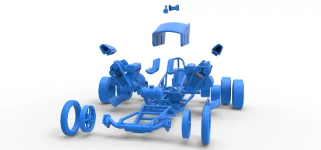 Diecast Front engine old school 6 wheeled dragster Scale 1:25 — Image 26 of 31
