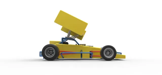 Supermodified front engine Winged race car V2 Scale 1:25 — Image 21 of 30