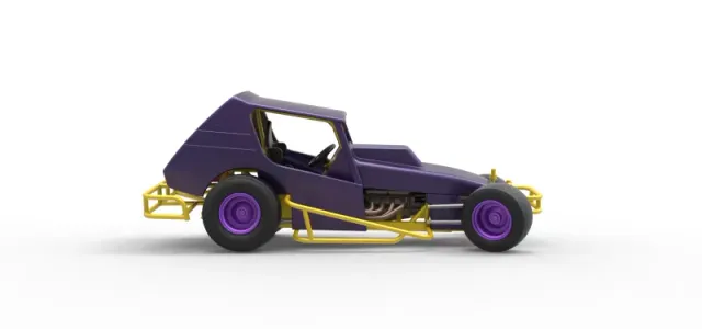 Vintage Northeast Dirt Modified stock car while turning 1:25 — Фото 22 из 31