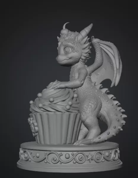 Cute Fantasy Dessert Dragon STL for 3D Printing — Фото 9 из 13
