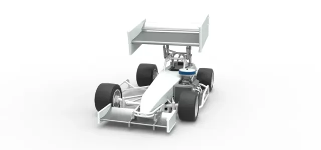 Supermodified front engine Winged race car V4 Scale 1:25 — Фото 5 из 30