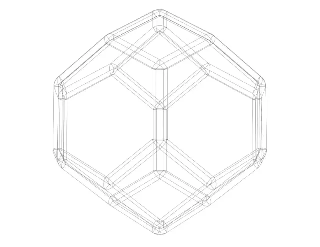 Wireframe Shape Tetradecahedron — Фото 4 из 6
