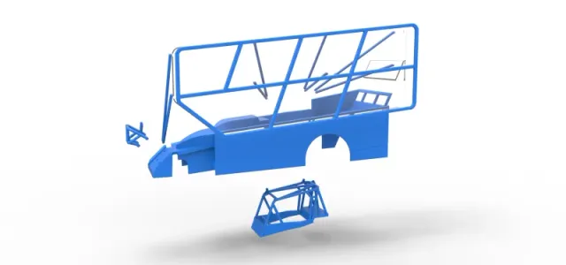 Shell of Northeast Dirt Modified stock car with side wing 1:25 — Фото 19 из 29