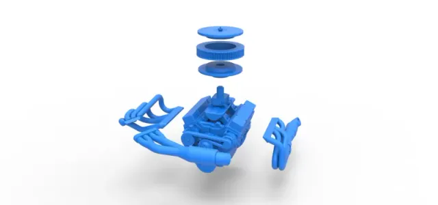 Engine V8 for Supermodified race car Version 4 Scale 1:25 — Image 19 of 23