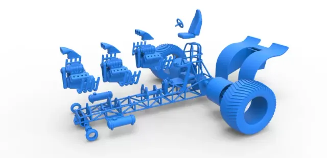 Diecast Pulling tractor with 3 engines V8 Scale 1 to 25 — Image 23 of 30