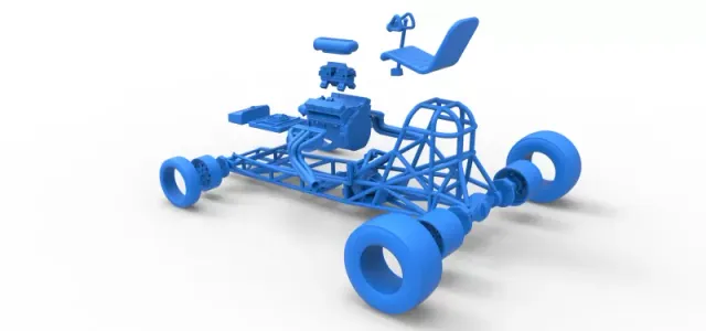 Vintage Front engine dragster Base Version 4 Scale 1:25 — Фото 24 из 26