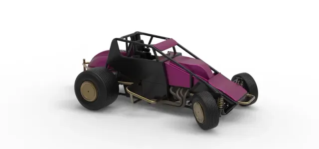 Dirt Silver Crown Car while turning Scale 1:25 — Image 24 of 30