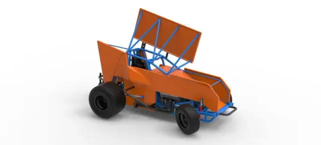 Winged Sprint car Version 2 while turning Scale 1:25 — Фото 24 из 30