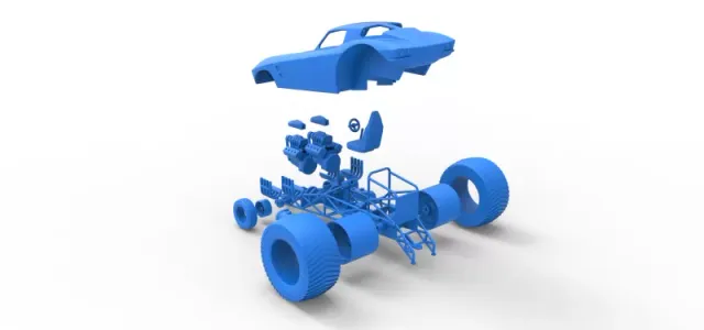 Diecast Pulling truck 2wd with Car shell Version 2 Scale 1:25 — Фото 24 из 26