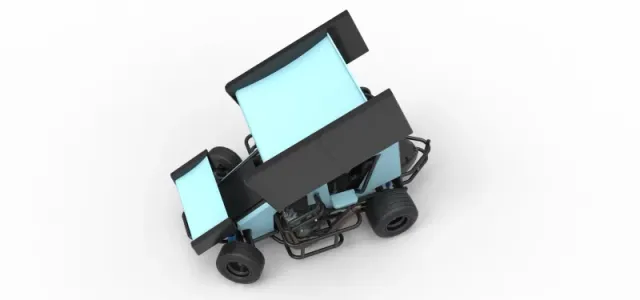 Winged 600 Micro sprint car while turning Scale 1:25 — Фото 4 из 31