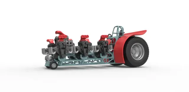 Diecast Pulling tractor with 7 engines V8 Scale 1:25 — Фото 2 из 30