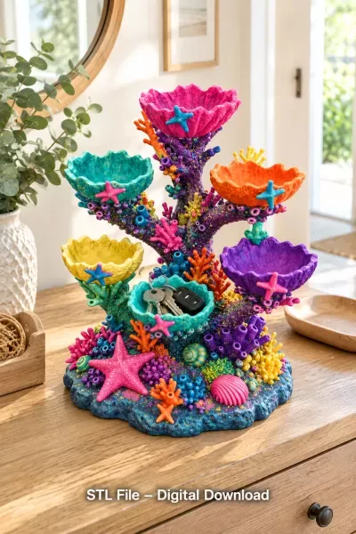 Colorful Coral Reef Tree Organizer STL File for 3D Print — Фото 4 из 17