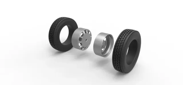Diecast Rear custom wheel of semi truck Version 3 Scale 1:25 — Фото 9 из 12