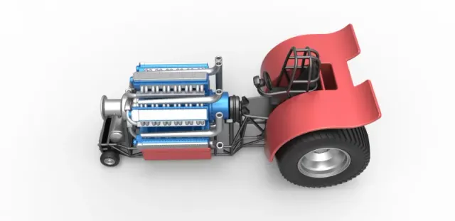 Diecast Pulling tractor with 42 cylinder Radial engine 1:25 — Image 8 of 31