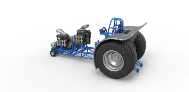 Diecast Pulling tractor with 2 engines V8 Version 4 Scale 1:25 — Фото 10 из 31
