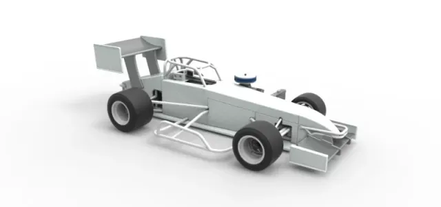 Supermodified front engine Winged race car V4 Scale 1:25 — Фото 27 из 30