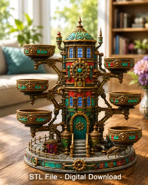 Steampunk Key & Jewelry Organizer STL File for 3D Print — Фото 4 из 17