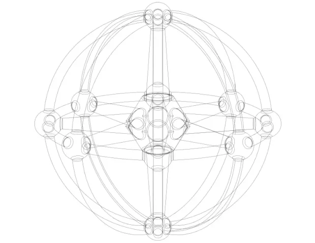 Wireframe Shape Geometric Sphere Linked — Image 3 of 7