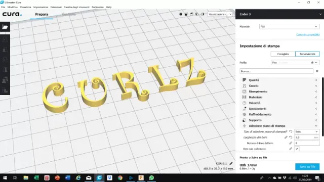 CURLZ font uppercase 3D letters STL file — Image 2 of 4