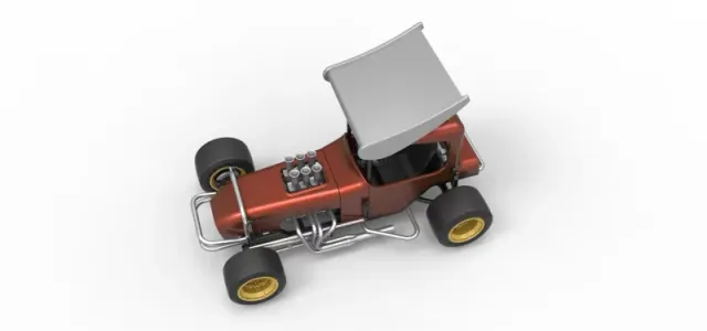 Vintage Winged Supermodified stock car Scale 1:25 — Фото 4 из 31