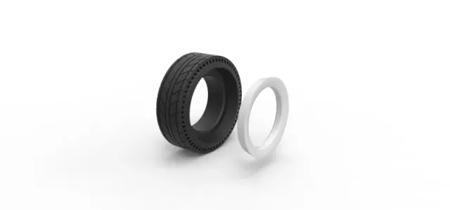Whitewall rear tire of vintage dragster Version 6 Scale 1:25 — Фото 9 из 10
