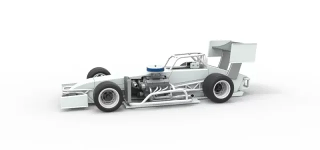 Supermodified front engine Winged race car V4 Scale 1:25 — Фото 22 из 30