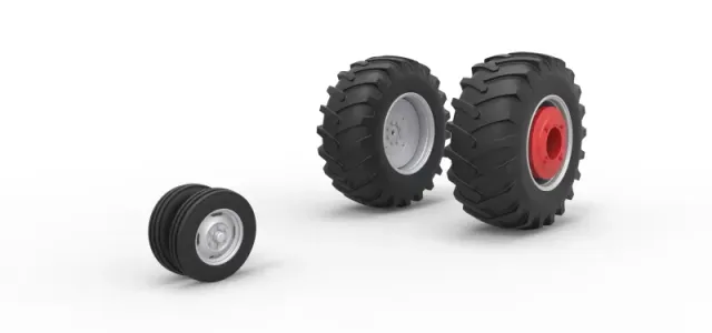 Wheel Set of Vintage Pulling tractor Scale 1:25 — Фото 2 из 12