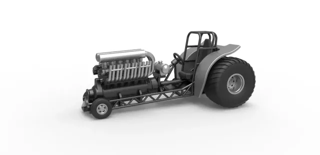 Diecast Mini Rod pulling tractor with V12 engine Scale 1 to 25 — Фото 31 из 31