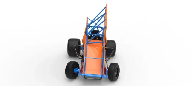 Winged Sprint car Version 2 while turning Scale 1:25 — Фото 8 из 30