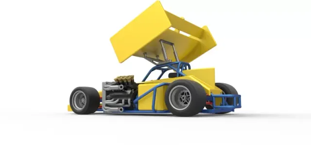 Supermodified front engine Winged race car V2 Scale 1:25 — Image 13 of 30