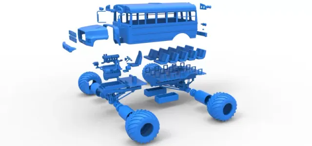 Vintage School bus Monster Truck Scale 1:25 — Фото 23 из 26