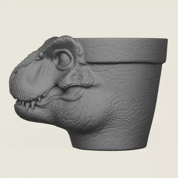 Dinosaur Trex Head Planter Print Ready 3D Model — Image 4 of 6