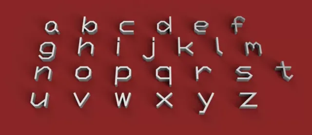 TXT lowercase 3D letters STL file — Фото 5 из 5