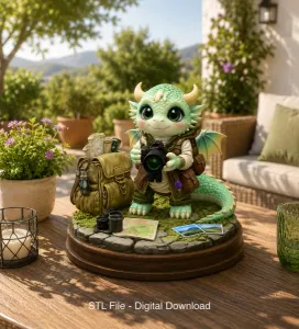 Cute Camera Baby Dragon STL File for 3D Print