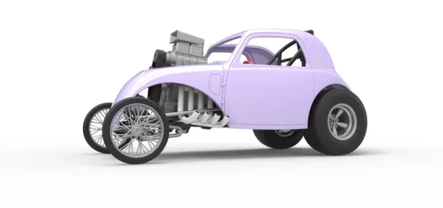 Front engine old school dragster with shell V10 Scale 1:25 — Фото 2 из 26