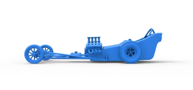 Front engine old school dragster with shell Version 5 1:25 — Фото 17 из 31