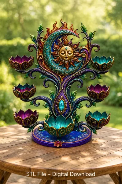 Celestial Sun and Moon Organizer STL File for 3D Print — Фото 4 из 17