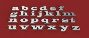 WIDE LATIN font lowercase 3D letters STL file
