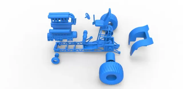 Diecast Mini Rod pulling tractor with V12 engine Scale 1 to 25 — Фото 28 из 31